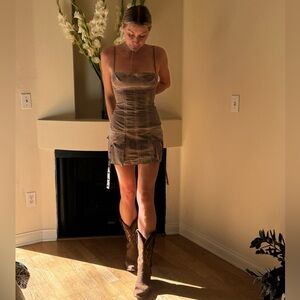 NWT Blumarine Tan Cargo Mini Dress